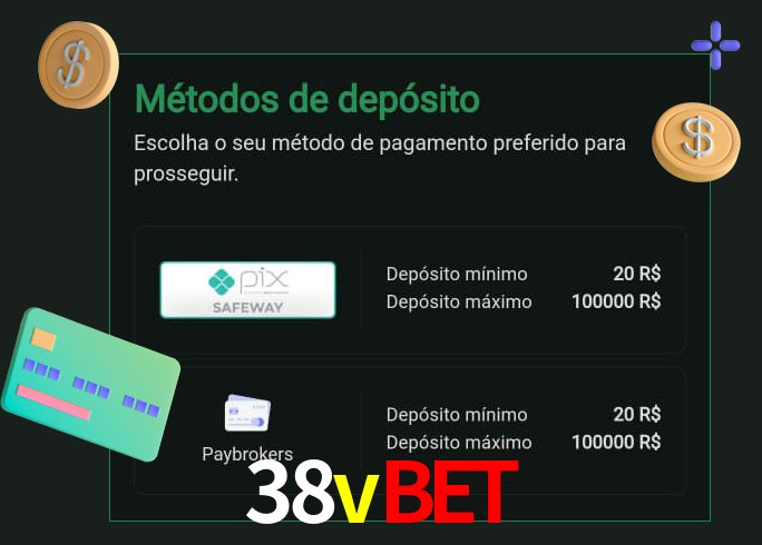 O cassino 38vbet oferece uma grande variedade de métodos de pagamento